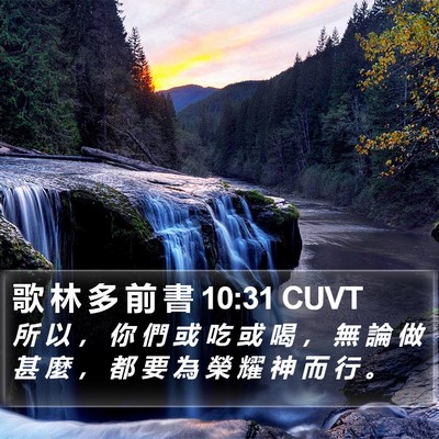 歌 林 多 前 書 10:31 CUVT Bible Verse Image