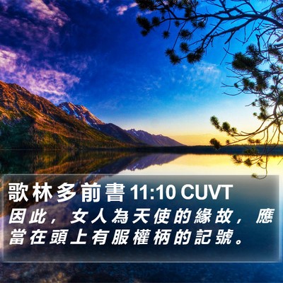 歌 林 多 前 書 11:10 CUVT Bible Verse Image