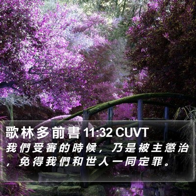 歌 林 多 前 書 11:32 CUVT Bible Verse Image