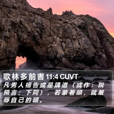 歌 林 多 前 書 11:4 CUVT Bible Verse Image