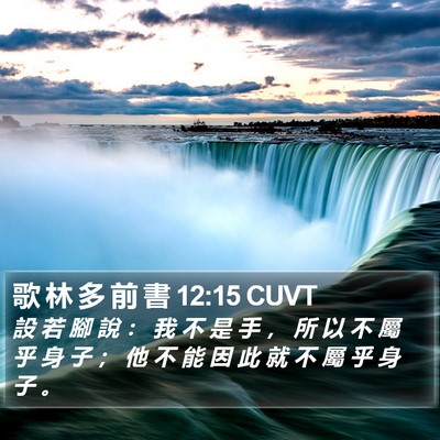 歌 林 多 前 書 12:15 CUVT Bible Verse Image