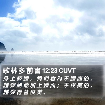 歌 林 多 前 書 12:23 CUVT Bible Verse Image