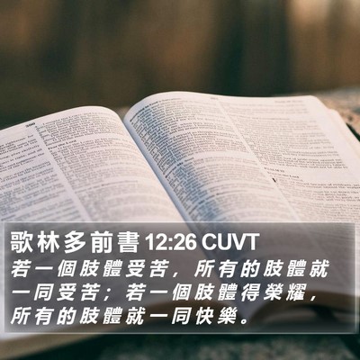 歌 林 多 前 書 12:26 CUVT Bible Verse Image