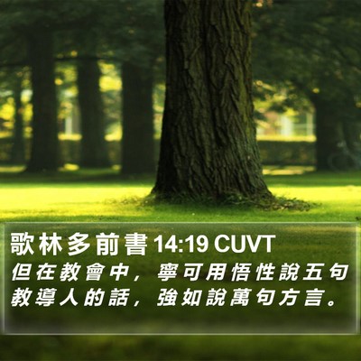 歌 林 多 前 書 14:19 CUVT Bible Verse Image