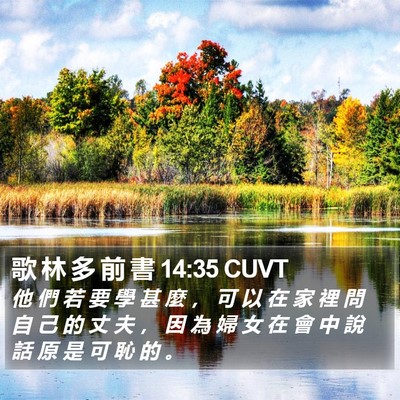 歌 林 多 前 書 14:35 CUVT Bible Verse Image