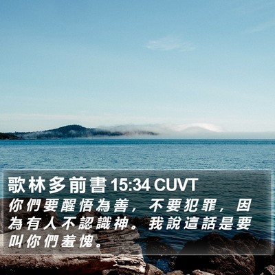 歌 林 多 前 書 15:34 CUVT Bible Verse Image