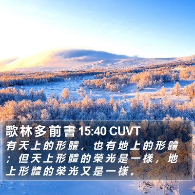 歌 林 多 前 書 15:40 CUVT Bible Verse Image