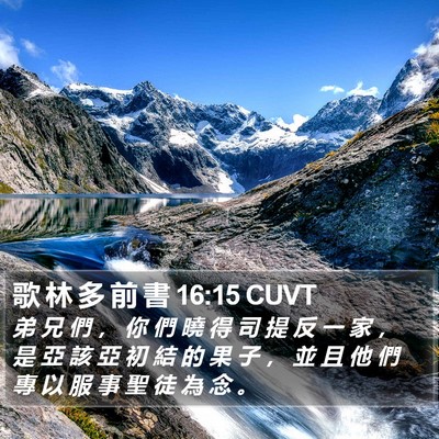 歌 林 多 前 書 16:15 CUVT Bible Verse Image