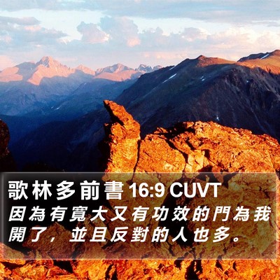 歌 林 多 前 書 16:9 CUVT Bible Verse Image