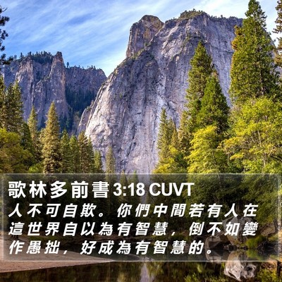 歌 林 多 前 書 3:18 CUVT Bible Verse Image