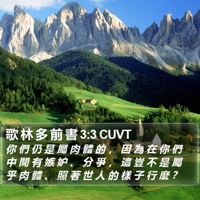 歌 林 多 前 書 3:3 CUVT Bible Verse Image