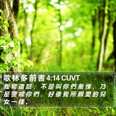 歌 林 多 前 書 4:14 CUVT Bible Verse Image