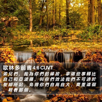 歌 林 多 前 書 4:6 CUVT Bible Verse Image