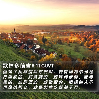 歌 林 多 前 書 5:11 CUVT Bible Verse Image