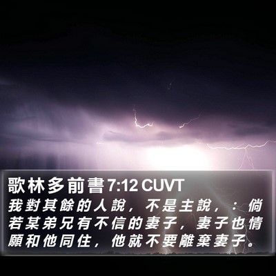 歌 林 多 前 書 7:12 CUVT Bible Verse Image