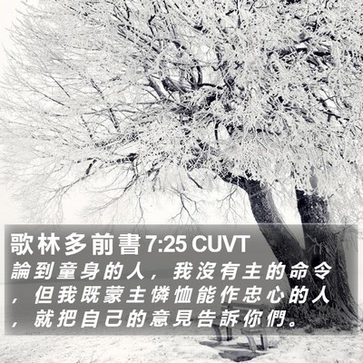 歌 林 多 前 書 7:25 CUVT Bible Verse Image