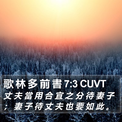 歌 林 多 前 書 7:3 CUVT Bible Verse Image