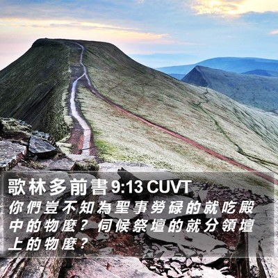 歌 林 多 前 書 9:13 CUVT Bible Verse Image