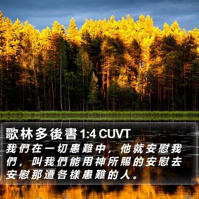 歌 林 多 後 書 1:4 CUVT Bible Verse Image