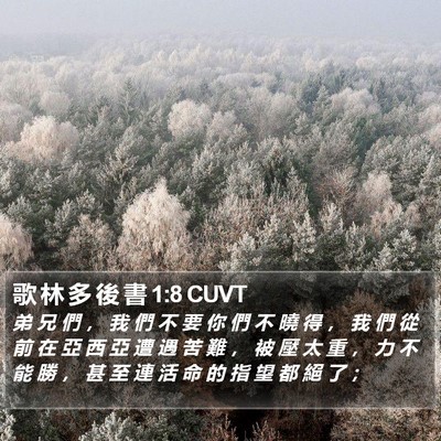 歌 林 多 後 書 1:8 CUVT Bible Verse Image