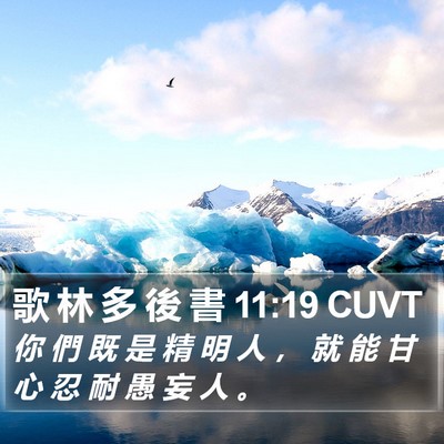 歌 林 多 後 書 11:19 CUVT Bible Verse Image