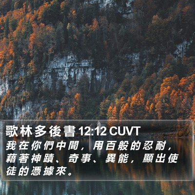 歌 林 多 後 書 12:12 CUVT Bible Verse Image