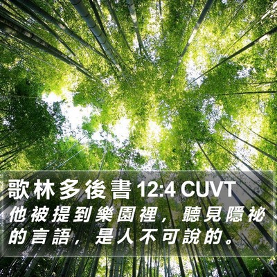 歌 林 多 後 書 12:4 CUVT Bible Verse Image