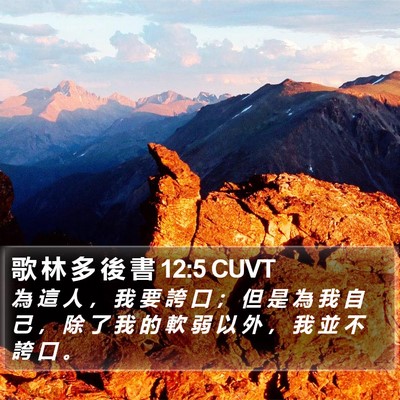 歌 林 多 後 書 12:5 CUVT Bible Verse Image