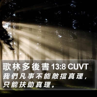 歌 林 多 後 書 13:8 CUVT Bible Verse Image