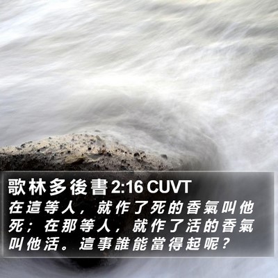 歌 林 多 後 書 2:16 CUVT Bible Verse Image