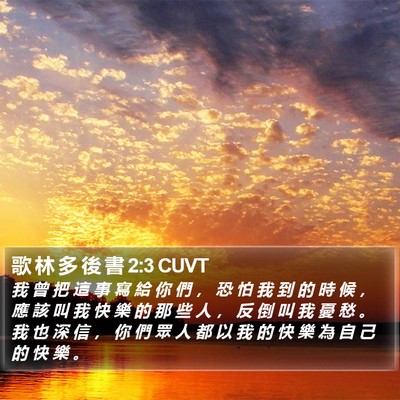 歌 林 多 後 書 2:3 CUVT Bible Verse Image