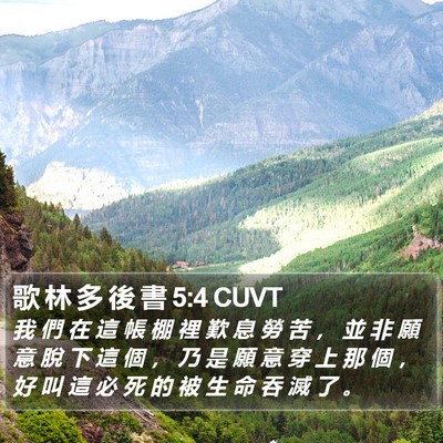 歌 林 多 後 書 5:4 CUVT Bible Verse Image