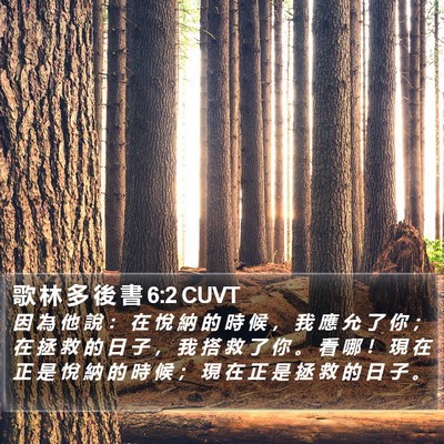 歌 林 多 後 書 6:2 CUVT Bible Verse Image