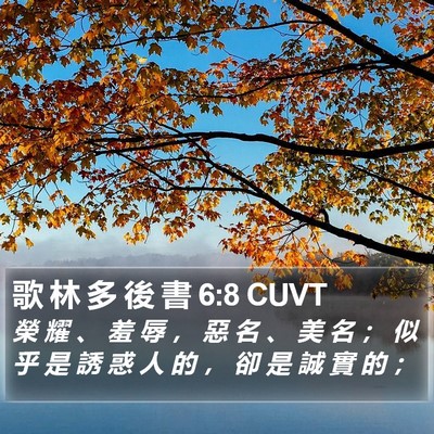 歌 林 多 後 書 6:8 CUVT Bible Verse Image