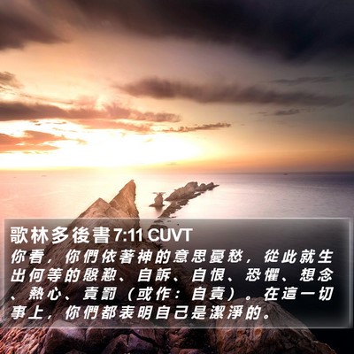 歌 林 多 後 書 7:11 CUVT Bible Verse Image