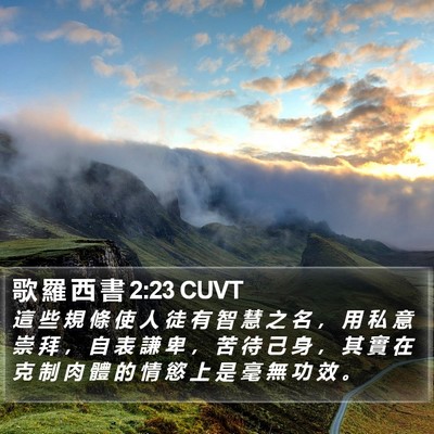 歌 羅 西 書 2:23 CUVT Bible Verse Image