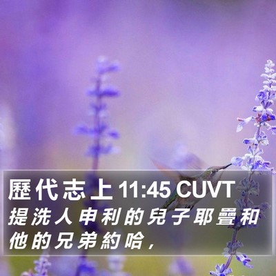 歷 代 志 上 11:45 CUVT Bible Verse Image