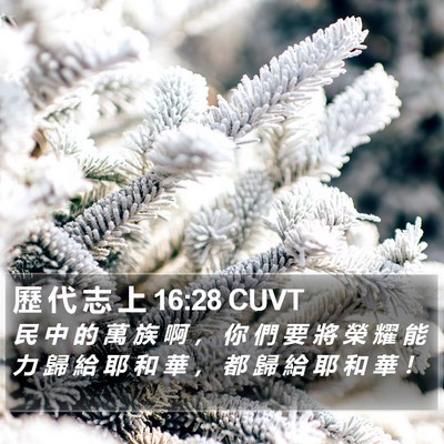 歷 代 志 上 16:28 CUVT Bible Verse Image