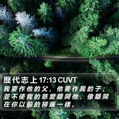 歷 代 志 上 17:13 CUVT Bible Verse Image