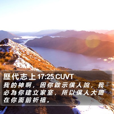 歷 代 志 上 17:25 CUVT Bible Verse Image