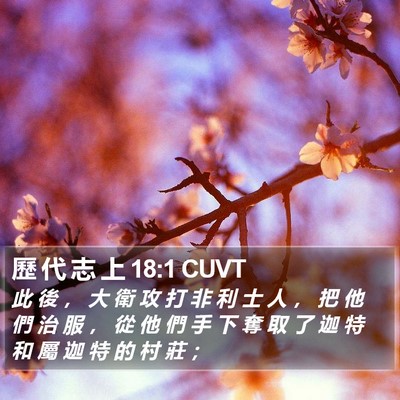 歷 代 志 上 18:1 CUVT Bible Verse Image