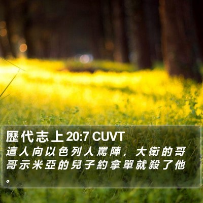 歷 代 志 上 20:7 CUVT Bible Verse Image