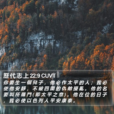 歷 代 志 上 22:9 CUVT Bible Verse Image