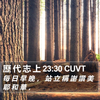 歷 代 志 上 23:30 CUVT Bible Verse Image