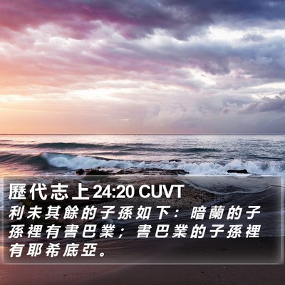 歷 代 志 上 24:20 CUVT Bible Verse Image