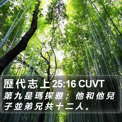 歷 代 志 上 25:16 CUVT Bible Verse Image