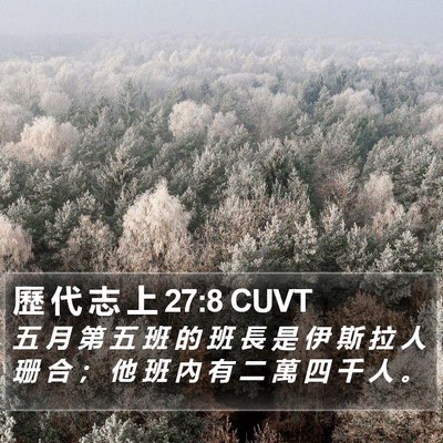 歷 代 志 上 27:8 CUVT Bible Verse Image