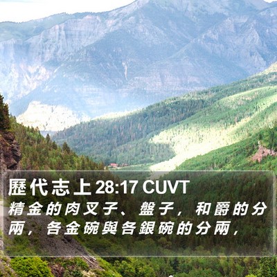 歷 代 志 上 28:17 CUVT Bible Verse Image