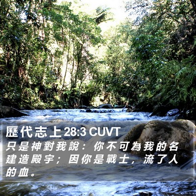 歷 代 志 上 28:3 CUVT Bible Verse Image