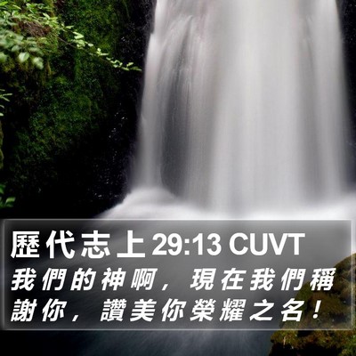 歷 代 志 上 29:13 CUVT Bible Verse Image